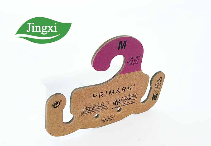 FSC 2023 new design recycled sustainable paper cardboard hangers hooks for flip flops display