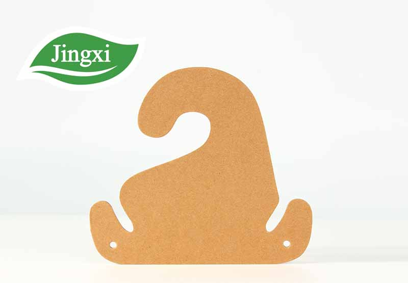 Eco Friendly natural recycled chipboard Fiberboard paper small hangers for shoe slippers sandals display