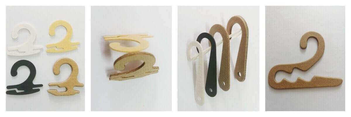 FSC recycle paper fiber hook for two packs socks holder cardboard packaging hook