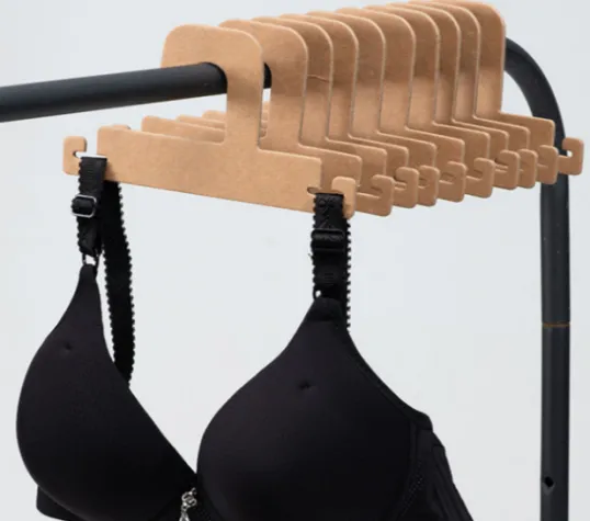 100% Recyclable sustainable chipboard cardboard hangers for bra & lingerie store