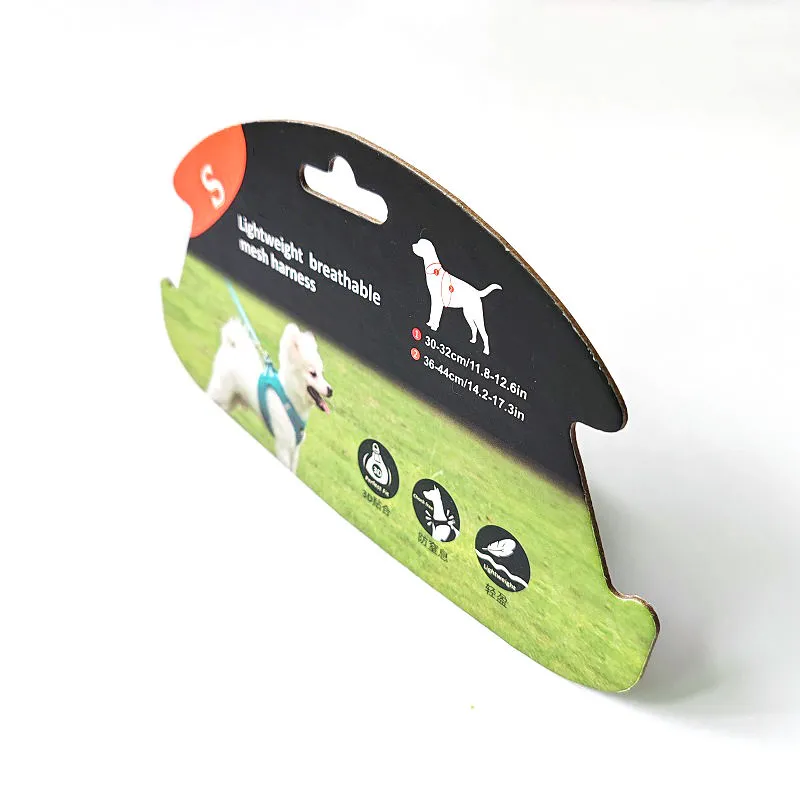 Recycle paper hanger card for dog harness brand retail store